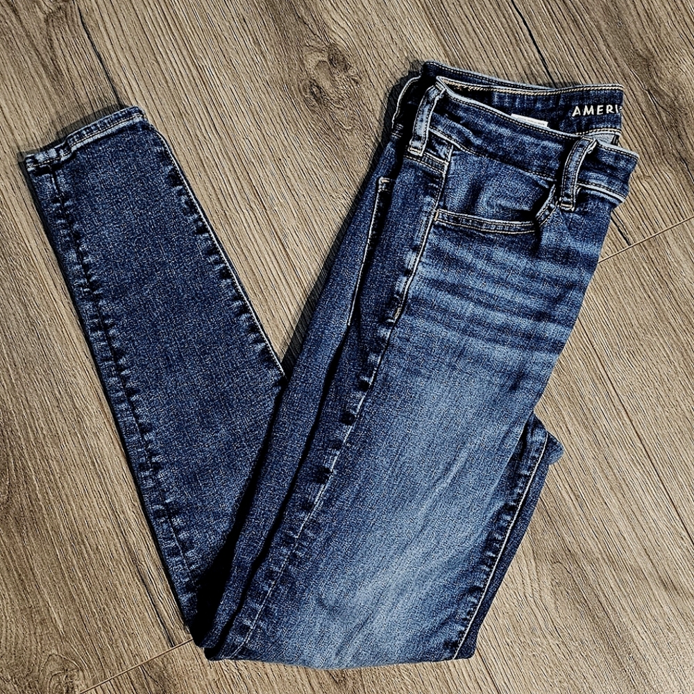 Women's AMERICAN EAGLE HI-RISE JEGGINGS Ne(x)t Level Stretch Sz 8 Long